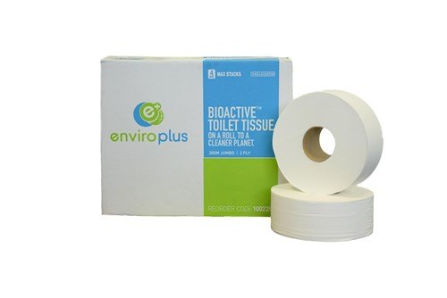 JUMBO TOILET PAPER ROLL BIOACTIVE 2PLY 300M X 8 ROLLS 100228-M