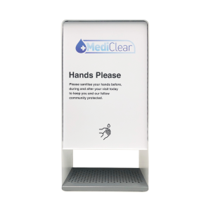 MEDICLEAR BENCH-TOP HAND SANITISER DISPENSER MEDI-BENCH-BOX-STAND-WS