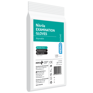 AEROGLOVE LARGE NITRILE POWDER-FREE GLOVES - QTY 1 PAIRS AGNPF02