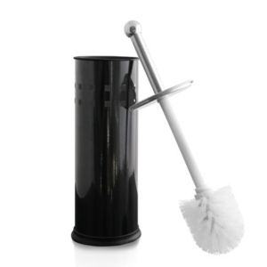 GEELONG BRUSH BLACK & WHITE STAINLESS STEEL TOILET SET 8750-M