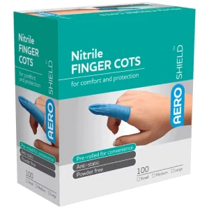 AEROSHIELD MEDIUM NITRILE FINGER COTS BOX/100 ASN100-M