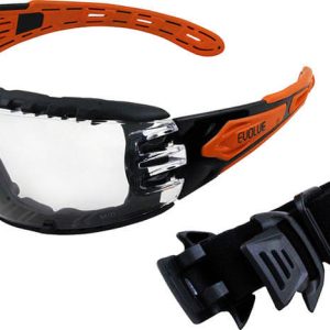 EVOLVE Safety Glasses with Gasket & Headband - Clear Lens EVO370-GH