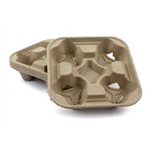FUTURE FRIENDLY MOULDED FIBRE 4 CUP CARRY TRAY MF4CT