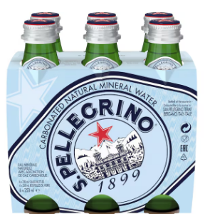 SAN PELLEGRINO SPARKLING MINERAL  WATER 250ML - 6 BOTTLES SALPAL25006