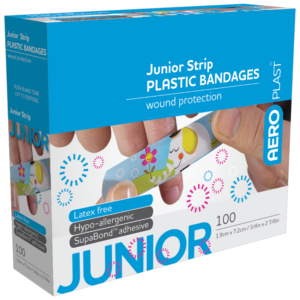 AEROPLAST PLASTIC JUNIOR STRIP 7.2 X 1.9CM BOX/100 APC100