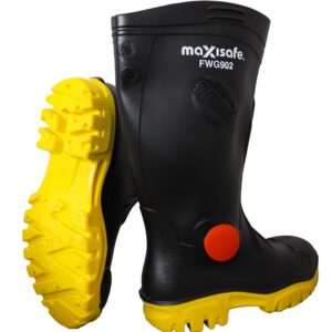 MAXISAFE STIMELA FOREMAN BLACK GUMBOOT WITH SAFETY TOE