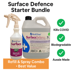 Surface Defence Starter Bundle – 750ml Spray + 5L Refill | Kills 99.9% of Germs | Eco-Friendly, Hospital Grade