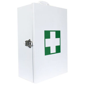 WELDING & BURN TREATMENT KIT - MEDIUM METAL FIRST AID CABINET – SIDE OPENING (35 × 45 × 17 CM)