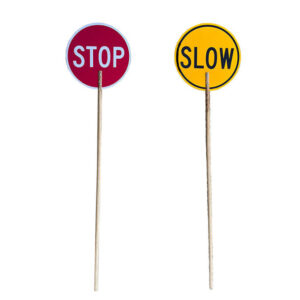 STOP/SLOW BATON WOODEN HANDLE