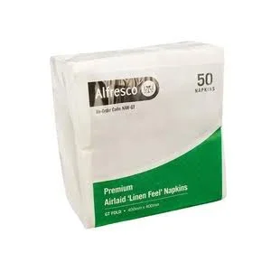 PREMIUM AIRLAID GT FOLD NAPKIN – LINEN FEEL WHITE (FSC CERTIFIED)